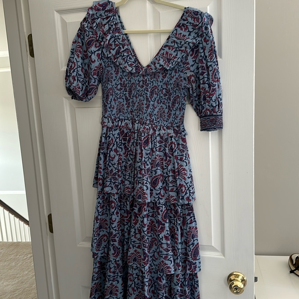 Cleobella smocked waist printed dress size small
